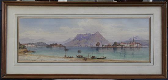 Giuseppe Corelli (1858-1921) Lac Maggior, 7 x 21in.